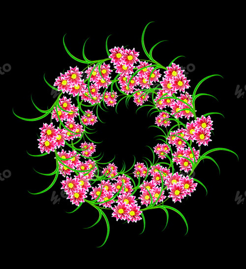 Preview: Bouquet Of Flowers Chrysanthemum Flowers Isolated On Black Background.
