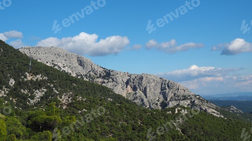 Preview: Beautiful Mountain Of Parnitha On A Winter Cloudy Morning With Clear Blue Sky, Attica, Greece