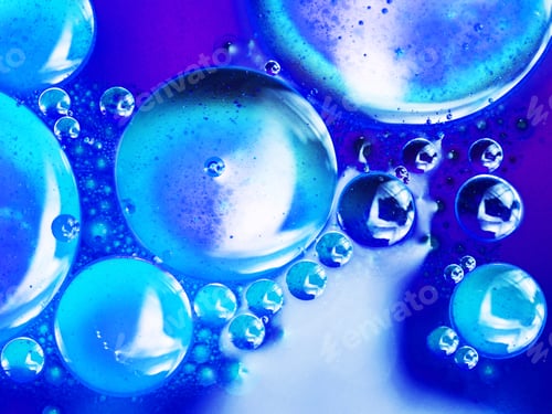 Preview: Abstract, Colorful Composition With Oil, Water And Ink
