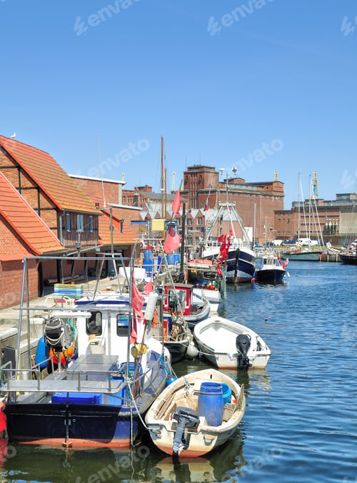 Preview: Harbor Of Wismar At Baltic Sea,Mecklenburg Western Pomerania,Germany