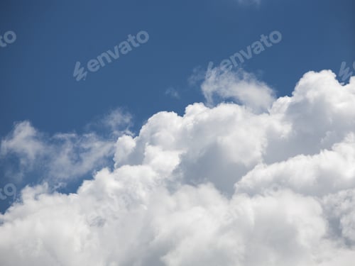 Preview: Beautiful, Fluffy, White And Grey Clouds And Blue Sky