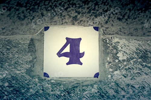 Preview: Number Four, Detail Of An Even Number, Information And Indication
