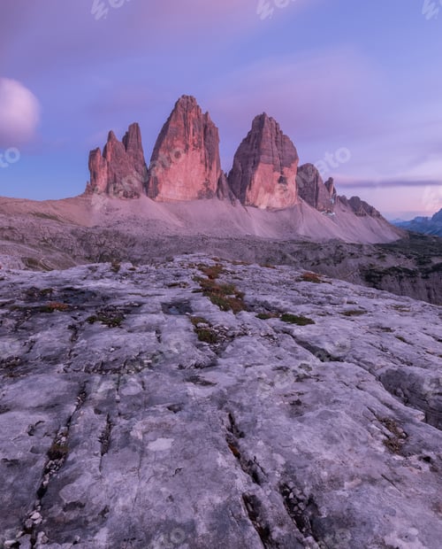 Preview: Sunset At Tre Cime Di Lavaredo Mountains In The Dolomites.