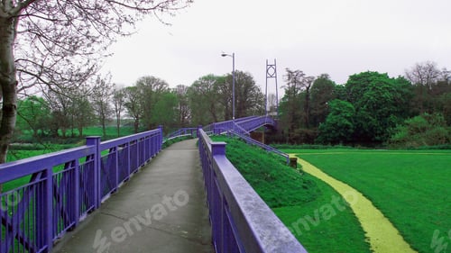 Preview: Steel Bridge Over The River Stour In Blandford Forum, Dorset, United Kingdom.