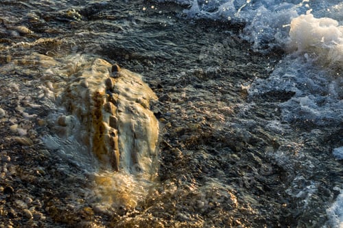 Preview: Pebble Stones On The Sea Beach, The Rolling Waves Of The Sea With Foam