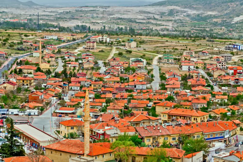 Preview: Old Town Goreme Village, Turkey. Rural Cappadocia Landscape.