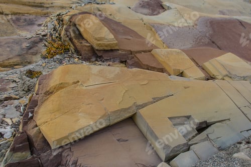 Preview: Colourful Rocks In East Greenland Close Up. Rock Texture.