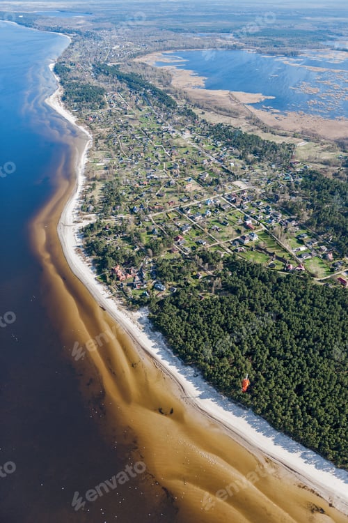 Preview: Aerial View Over The Coast Of Riga Gulf