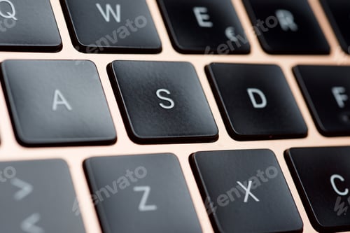 Preview: Forefront Of A Pink Laptop Keyboard.