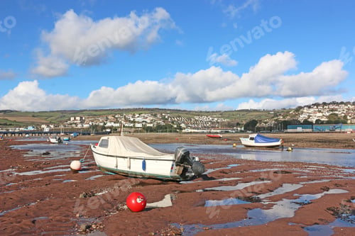 Preview: Boat On The River Teign At Low Tide