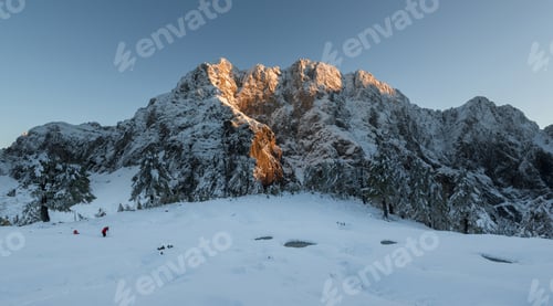 Preview: Sunset In The Mountain Landscape At Slemenova Spica In Triglav National Park.
