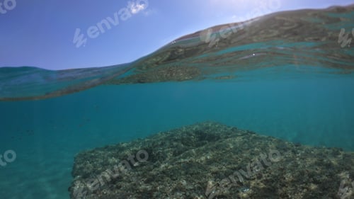 Preview: Underwater Sea Level Photo Of Idilic Pebble Beach Of Karavostasis, Picturesque Port Of Folegandros