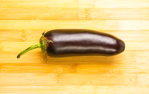 Preview: Still Life - Big Eggplant On Wooden Board