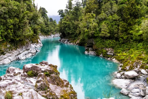 Preview: Blue Water Of The Hokitika River Through The Rock Sided At Hokitika Gorge Scenic Reserve, West