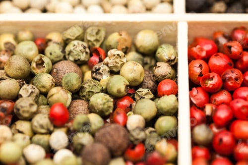 Preview: Different Types Of Pepper: Red, Green Dark And White