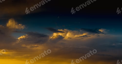 Preview: Landscape With Dramatic Light - Beautiful Golden Sunset With Saturated Sky And Clouds.
