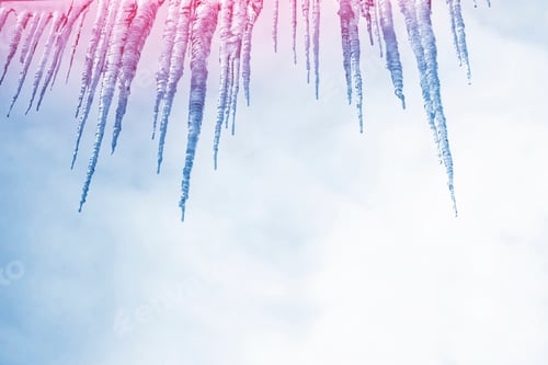 Preview: White Icicles Against The Blue Winter Sky.