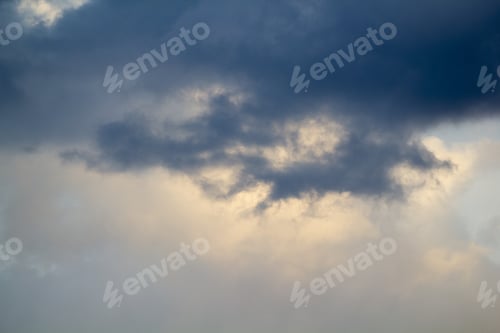 Preview: Beautiful, Dramatic Clouds And Sky. Image Has Grain Texture Seen At Its Maximum Size