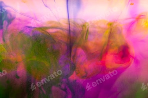 Preview: Abstract Composition With Ink And Small Bubbles. Beautiful Background, Texture And Colors