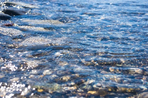 Preview: Sea Pebble Beach With Multicoloured Stones, Waves With Foam