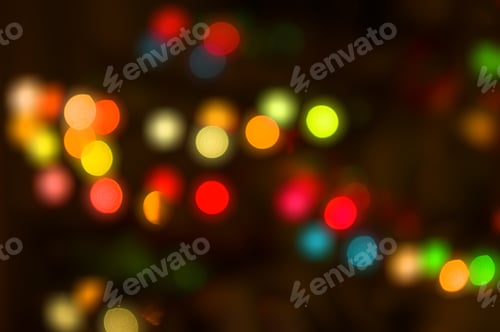 Preview: Abstract Circular Lights Blurred Bokeh Holiday Background Of Christmas Light