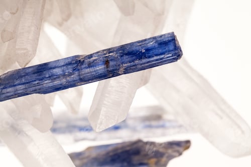 Preview: Quartz And Kianit, Natural Semiprecious Stones With Details