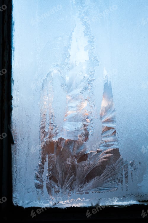 Preview: Ice Flowers On Glass - Texture And Background