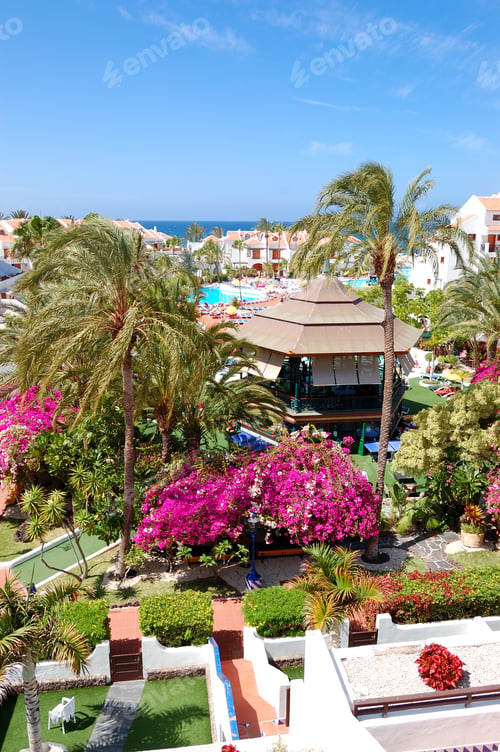Preview: Building And Recreation Area Of Luxury Hotel, Tenerife Island, Spain