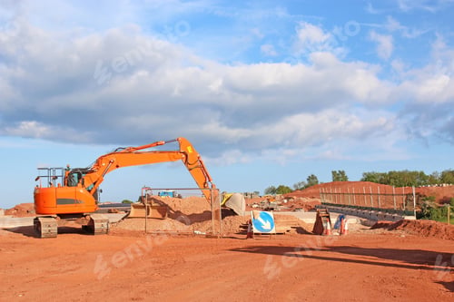 Preview: Digger On A Road Construction Site