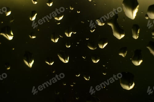 Preview: Raindrops On The Window Glass, Toned, Close Up