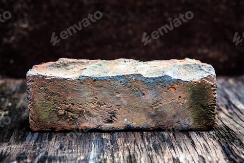Preview: Old Brick Closeup On The Wooden Table