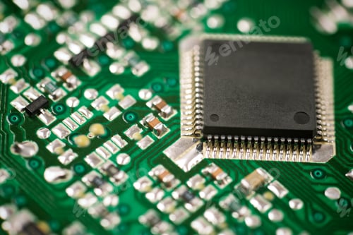 Preview: Chip Close Up On A Integrated Circuit.