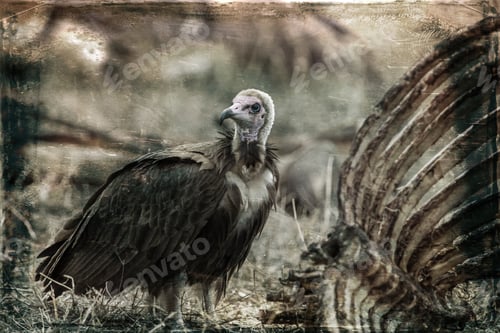 Preview: Vulture In The Etosha National Park, Namibia, Vintage Style
