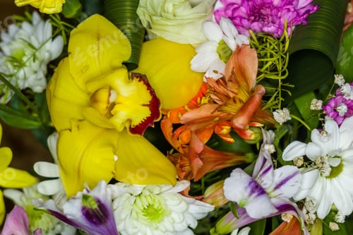 Preview: Beautiful Gift Bouquet Of Various Colorful Decorative Summer Flowers