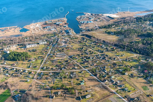 Preview: Aerial View Over The Town Mersrags (Latvia)