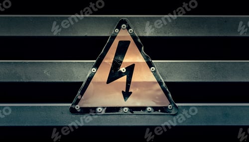 Preview: Electric Danger Sign, Detail Of A Caution Sign, Danger Of Death