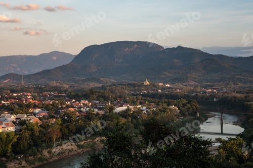 Preview: View Of The Town And Surrounding Countryside From The Top Of Mount Phousi, Luang Prabang, Laos