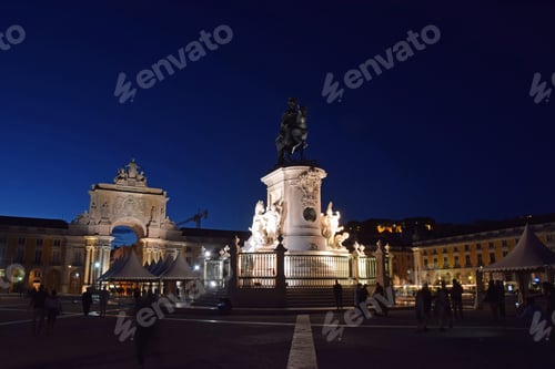 Preview: Commerce Square In Lisbon At Nihgt