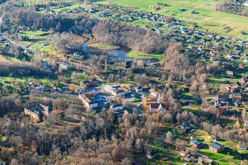 Preview: Aerial View Over The Rauna Town (Latvia)
