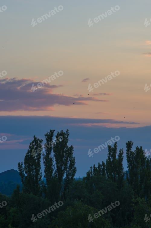 Preview: Landscape With Dramatic Light - Beautiful Golden Sunset With Saturated Sky And Clouds.
