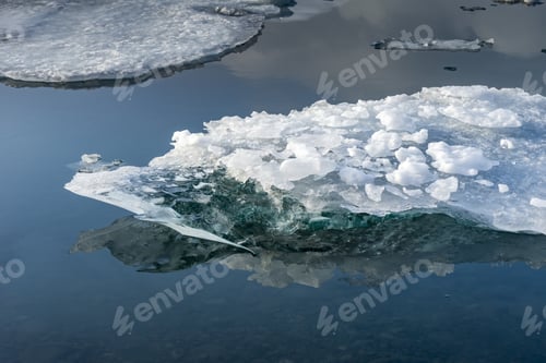 Preview: Views Around A Glacier Lagoon Iceland, Northern Europe In Winter With Snow And Ice