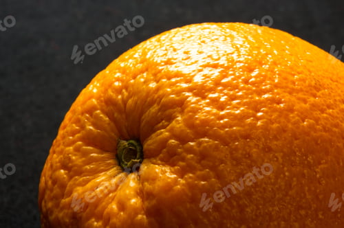 Preview: Orange On The Black Background, Close Up