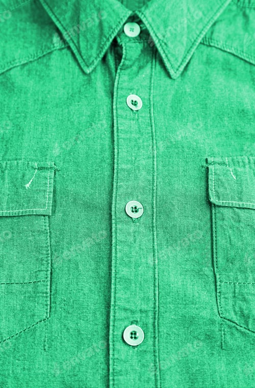 Preview: Close-up of Button-Down Shirt with Pockets in Green