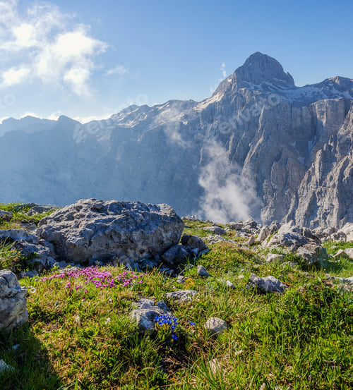Preview: Beautiful Mountain Landscape Of Julian Alps. Breathtaking Views From The Path To Bovski Gamsovec