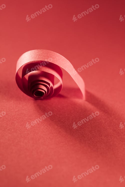 Preview: Macro, Abstract, Background Picture Of Red Paper Spirals On Paper Background