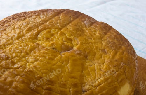 Preview: Head Of Traditional Adygei Cheese Handmade On Wooden Board