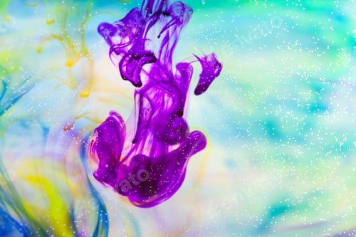 Preview: Abstract Composition With Ink And Small Bubbles. Beautiful Background, Texture And Colors