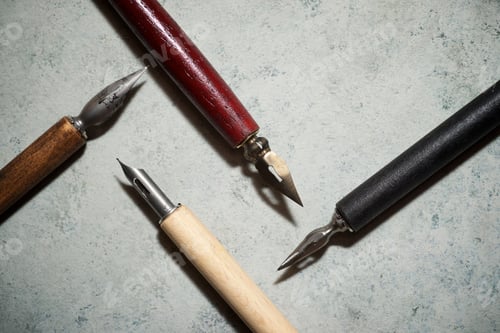Preview: Nib Pens For Calligraphy On A Table.