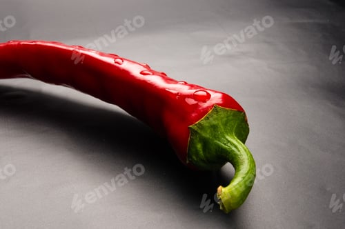 Preview: Red Chili Pepper On A Black Background