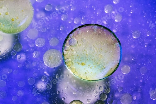 Preview: Abstract, Colorful Composition With Oil, Water And Ink